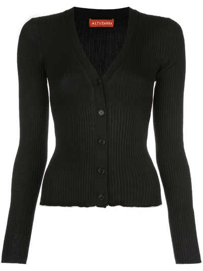 Altuzarra Hartwell V-neck Silk Cardigan In Black