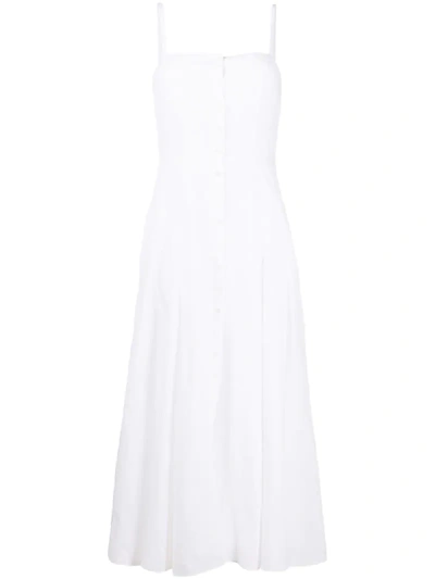 knee length dresses for ladies Linen High-Slit Maxi Dress