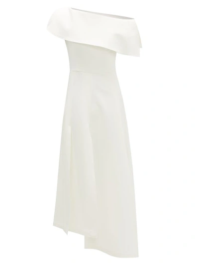 A.w.a.k.e. One-shoulder Asymmetric Crepe Dress In White