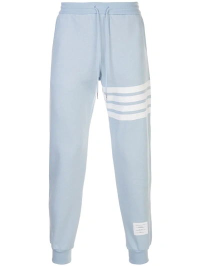 Thom Browne Logo-print Drawstring-waist Cotton Track Pants In Blue