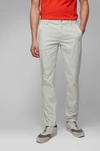 Hugo Boss - Slim Fit Casual Chinos In Brushed Stretch Cotton - Light Beige