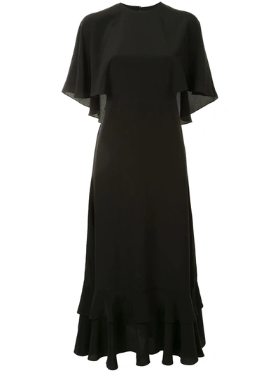 Alexis Cateline Cape Dress In Black