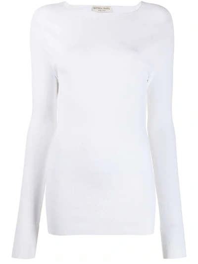 Bottega Veneta Long Sleeve Sweater In White