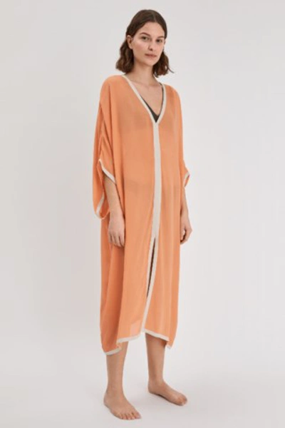 Filippa K Two-tone Beach Kaftan In Mandarin,ivory