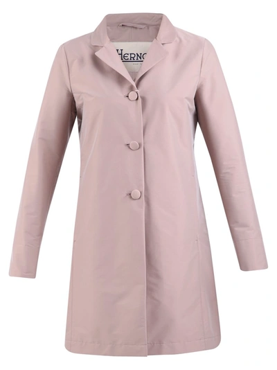Herno Single-breasted Coat In Pink