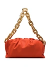 Bottega Veneta Chain Pouch Leather Shoulder Bag In Orange