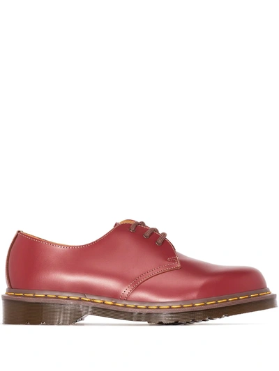 Dr. Martens Red 1461 Vintage Leather Derby Shoes In Cherry Smooth