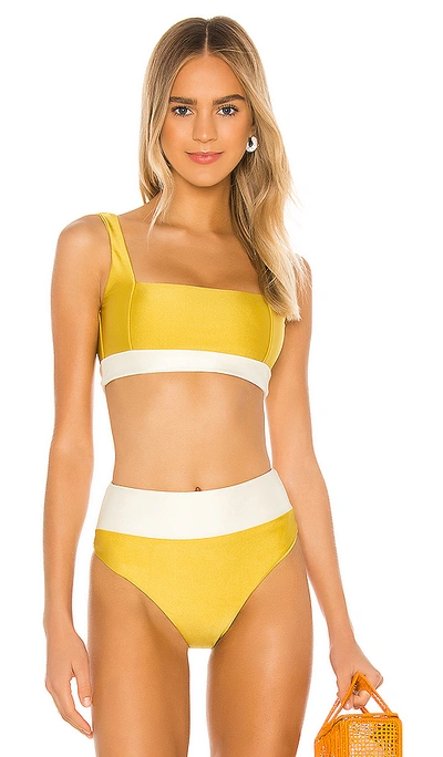 Tularosa Mack Top In Chartreuse & Ivory