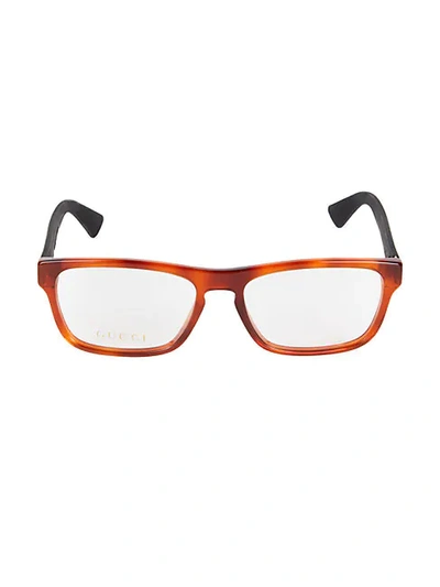 Gucci 54mm Rectangle Optical Glasses In Orange