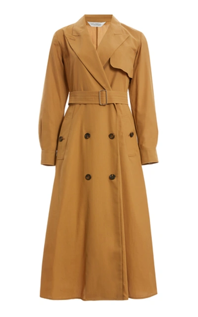 Max Mara Salvo Cotton Trench Coat Dress In Brown ModeSens