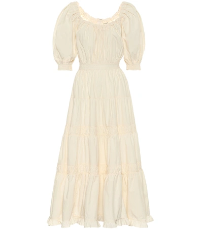 Ulla Johnson Women's Colette Shirred Cotton Midi Dress In White