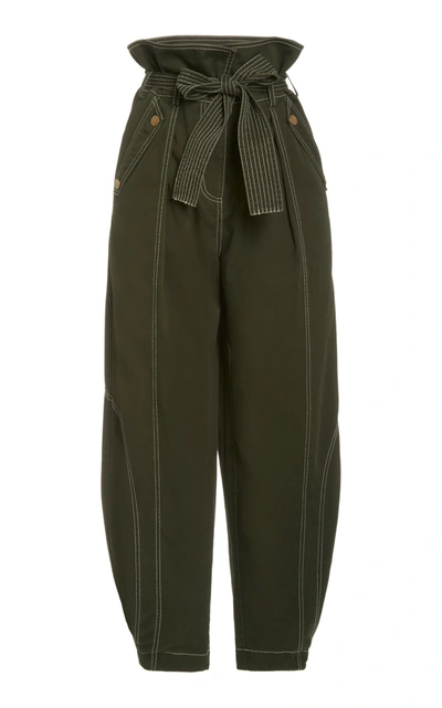 Ulla Johnson Rowen High-rise Cotton Pants  In Forest
