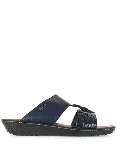 Tod's Buckled Cut-out Sandals In Blue