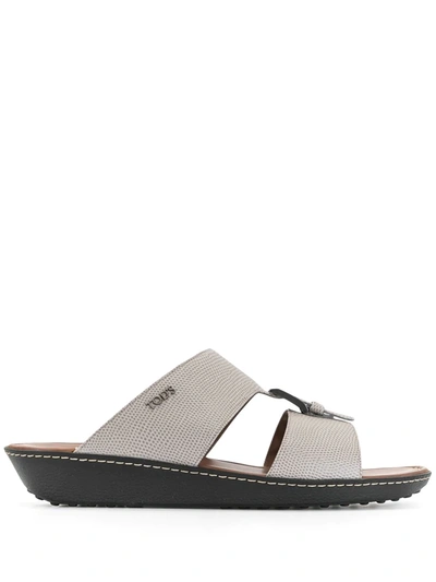 Tod's Buckled Cut-out Sandals In Grey