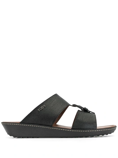 Tod's Buckled Cut-out Sandals In Black