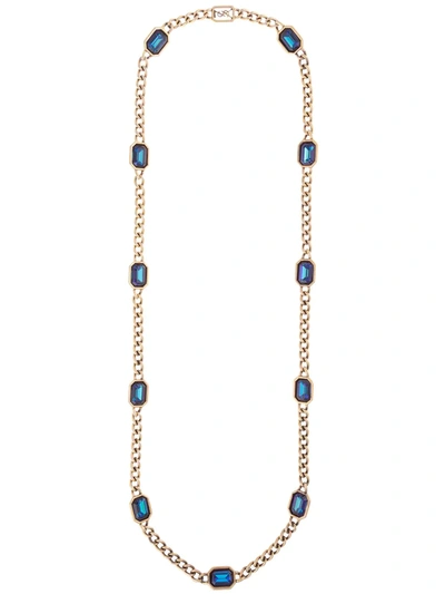 Pre-owned Saint Laurent 1992 Beaded Chain Necklace In Gold