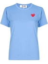 Comme Des Garçons Play Embroidered Heart Patch Slim Fit T-shirt In Blue