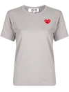 Comme Des Garçons Play Heart Embroidered Slim Fit T-shirt In Grey