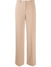 Theory High-waisted Tailored Trousers In Neutrals