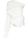 A.w.a.k.e. Deconstructed One-shoulder Blouse In White