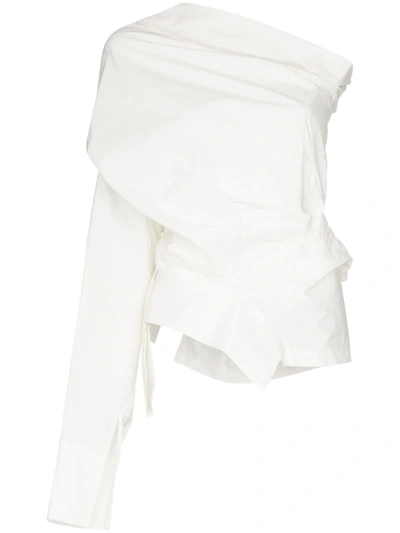 A.w.a.k.e. 解构单肩罩衫 In White