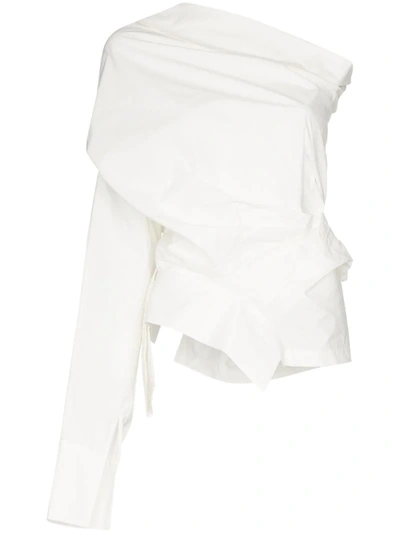 A.w.a.k.e. Deconstructed One-shoulder Blouse In White