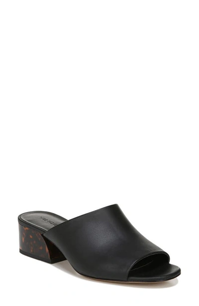 Vince Women's Jestin Tortoise Print Block-heel Slide Sandals In Black
