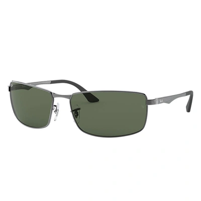 Ray Ban Rb3498 Sunglasses Gunmetal Frame Green Lenses 61-17