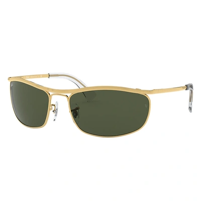 Ray Ban Olympian Sunglasses Gold Frame Green Lenses 62-19