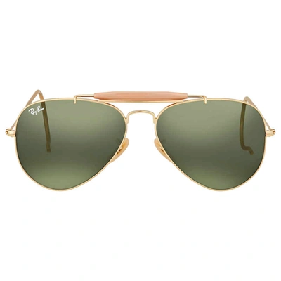 Ray Ban Outdoorsman Green Classic G-15 Aviator Unisex Sunglasses Rb3030 L0216 58 In Gold