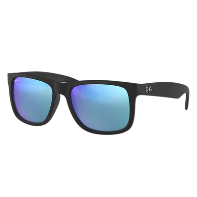 Ray Ban Justin Color Mix Sunglasses Black Frame Blue Lenses 50-16