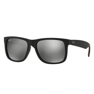 Ray Ban Justin Color Mix Sunglasses Black Frame Silver Lenses 54-16
