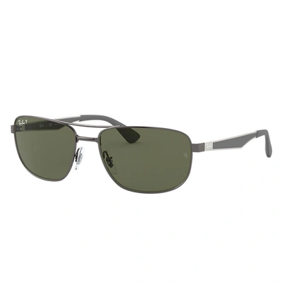 Ray Ban Rb3528 Sunglasses Gunmetal Frame Green Lenses Polarized 61-17