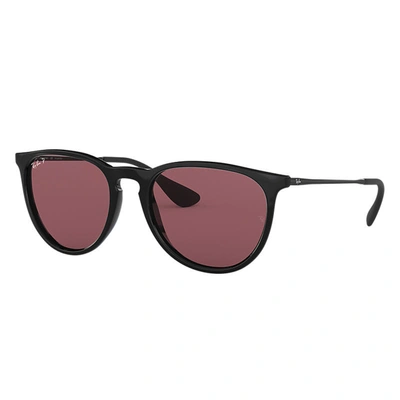 Ray Ban Erika Classic Sunglasses Black Frame Violet Lenses Polarized 54-18