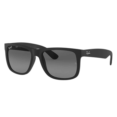 Ray Ban Justin Classic Sunglasses Black Frame Grey Lenses Polarized 54-16