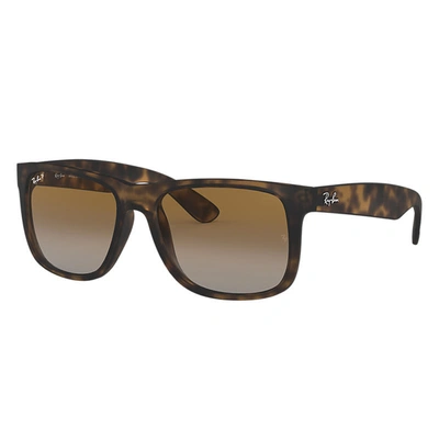 Ray Ban Justin Classic Sunglasses Tortoise Frame Brown Lenses Polarized 54-16 In Havana