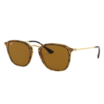 Ray Ban Rb2448n Sunglasses Gold Frame Brown Lenses 51-21