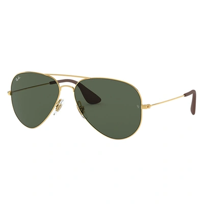 Ray Ban Rb3558 Sunglasses Gold Frame Green Lenses 58-14