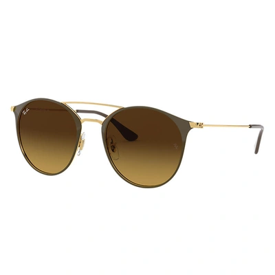 Ray Ban Rb3546 Sunglasses Gold Frame Brown Lenses 52-20