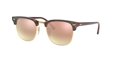 Ray Ban Clubmaster Flash Lenses Gradient Sunglasses Tortoise Frame Copper Lenses 49-21
