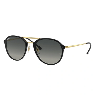 Ray Ban Blaze Double Bridge Sunglasses Gold Frame Grey Lenses 62-14