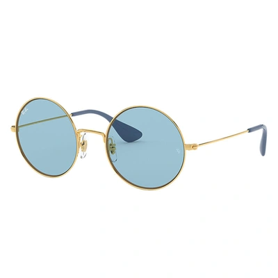 Ray Ban Ja-jo Sunglasses Gold Frame Blue Lenses 50-20