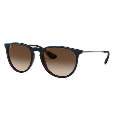 Ray Ban Erika Classic Sunglasses Silver Frame Brown Lenses 54-18