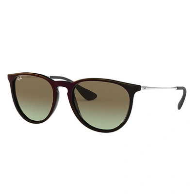 Ray Ban Erika Classic Sunglasses Silver Frame Brown Lenses 54-18