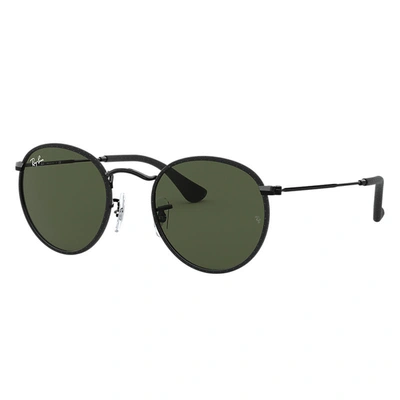 Ray Ban Round Craft Sunglasses Black Frame Green Lenses 50-21