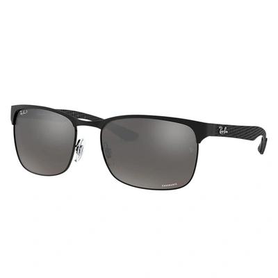 Ray Ban Rb8319ch Chromance Sunglasses Black Frame Silver Lenses Polarized 60-18 In Schwarz