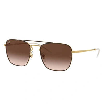 Ray Ban Rb3588 Sunglasses Gold Frame Brown Lenses 55-19
