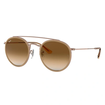 Ray Ban Round Double Bridge Sunglasses Bronze-copper Frame Brown Lenses 51-22