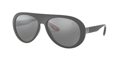 Ray Ban Scuderia Ferrari Collection Rb4310m Sunglasses Grey Frame Silver Lenses 58-16