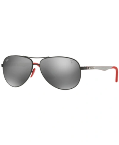 Ray Ban Rb8313m Scuderia Ferrari Collection Sonnenbrillen Schwarz Fassung Silber Glas 61-13 In Black